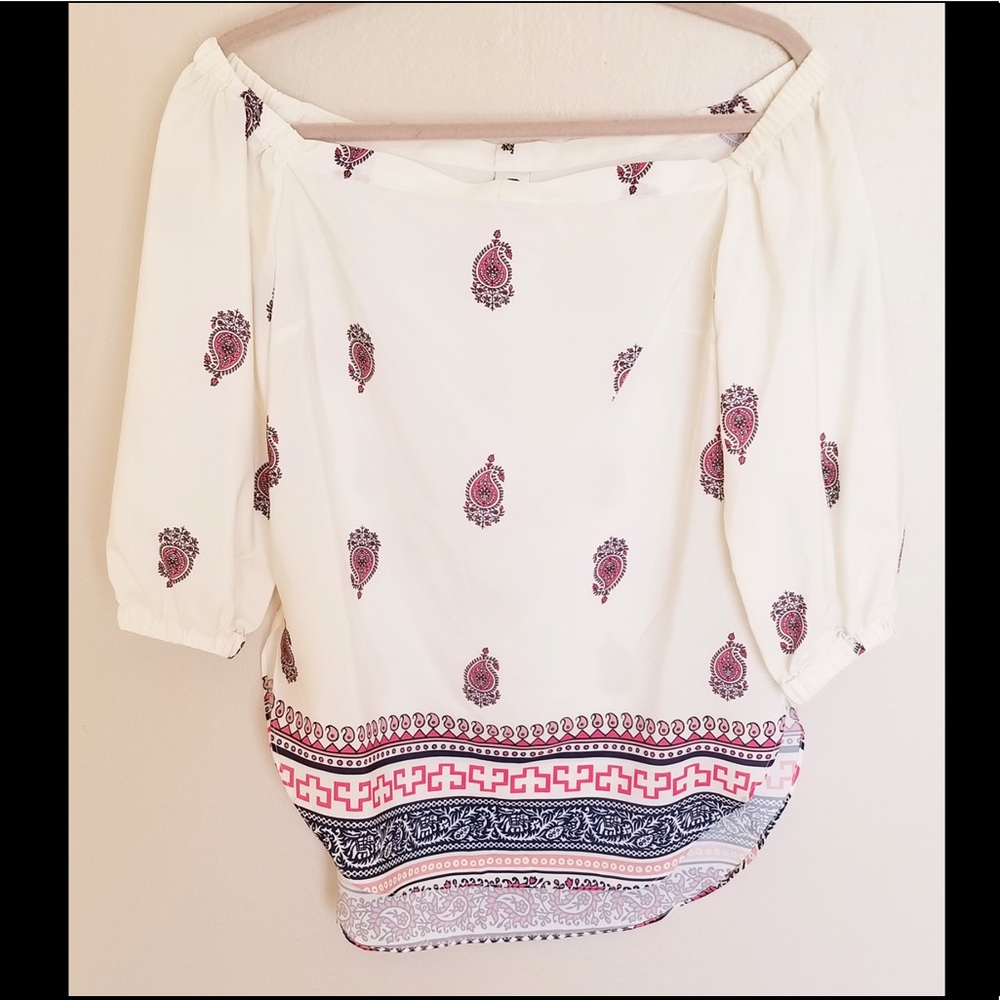 A New York off the shoulder blouse